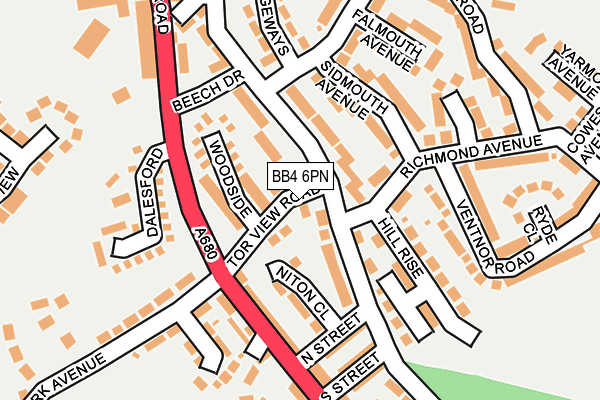 BB4 6PN map - OS OpenMap – Local (Ordnance Survey)