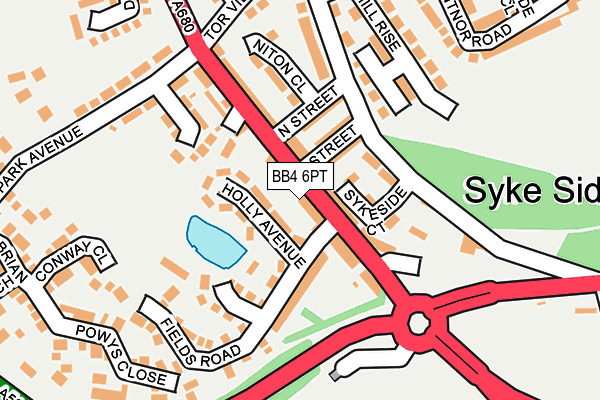 BB4 6PT map - OS OpenMap – Local (Ordnance Survey)