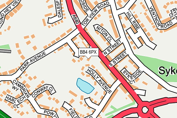 BB4 6PX map - OS OpenMap – Local (Ordnance Survey)