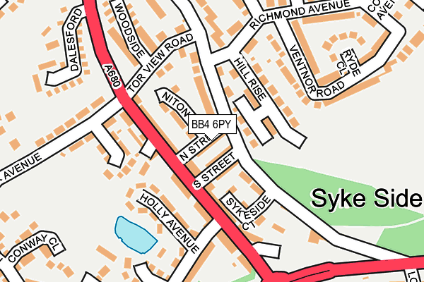 BB4 6PY map - OS OpenMap – Local (Ordnance Survey)