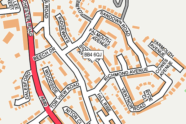 BB4 6QJ map - OS OpenMap – Local (Ordnance Survey)
