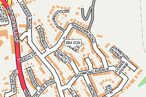 BB4 6QN map - OS OpenMap – Local (Ordnance Survey)