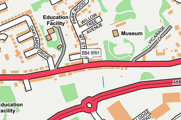 BB4 6RH map - OS OpenMap – Local (Ordnance Survey)