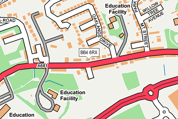 BB4 6RX map - OS OpenMap – Local (Ordnance Survey)