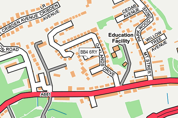 BB4 6RY map - OS OpenMap – Local (Ordnance Survey)
