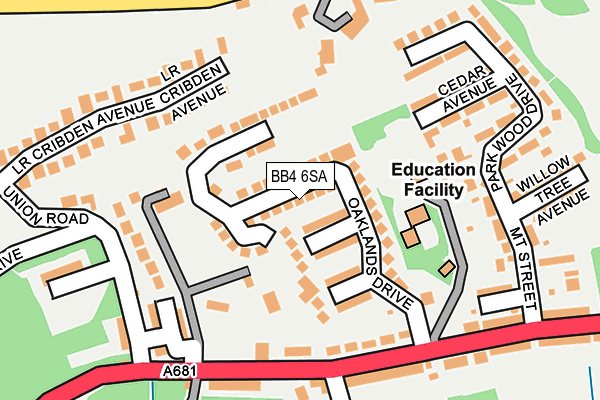 BB4 6SA map - OS OpenMap – Local (Ordnance Survey)