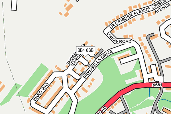 BB4 6SB map - OS OpenMap – Local (Ordnance Survey)