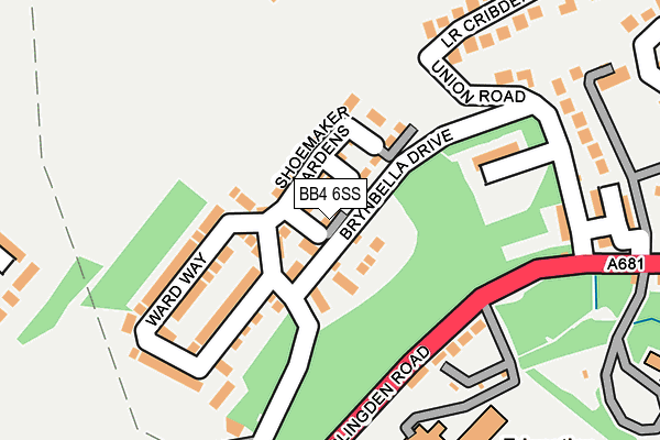 BB4 6SS map - OS OpenMap – Local (Ordnance Survey)