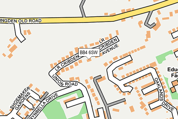BB4 6SW map - OS OpenMap – Local (Ordnance Survey)