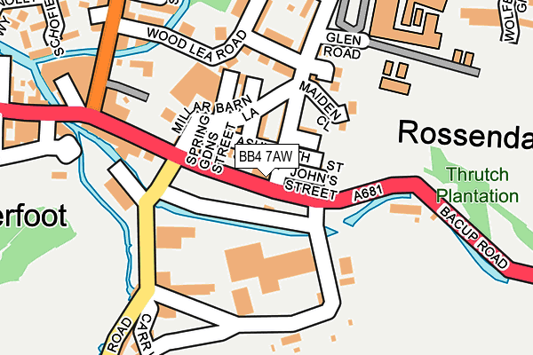 BB4 7AW map - OS OpenMap – Local (Ordnance Survey)