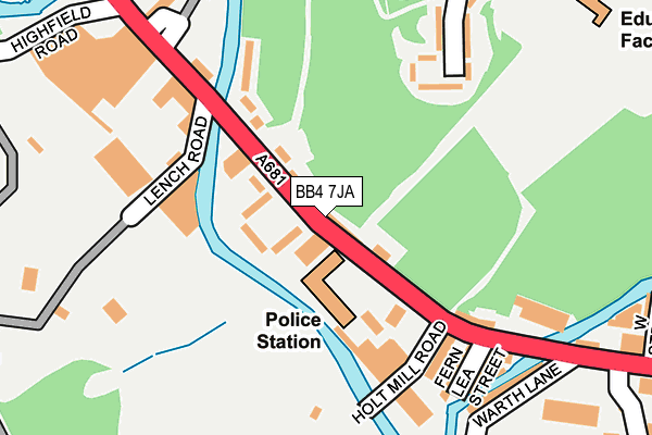 BB4 7JA map - OS OpenMap – Local (Ordnance Survey)