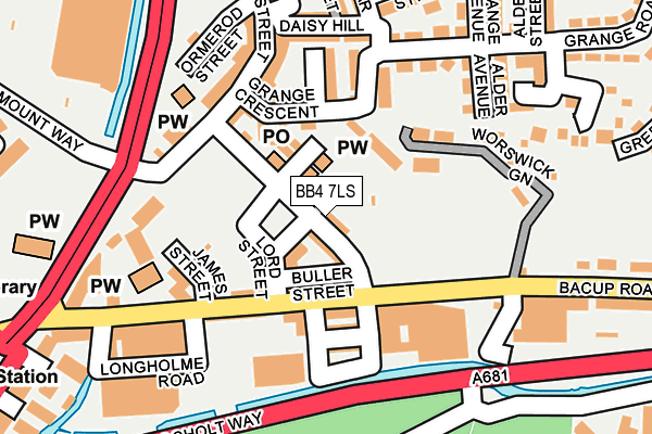 BB4 7LS map - OS OpenMap – Local (Ordnance Survey)