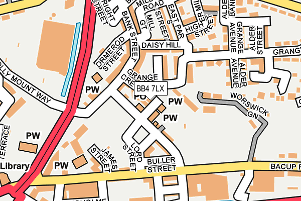 BB4 7LX map - OS OpenMap – Local (Ordnance Survey)