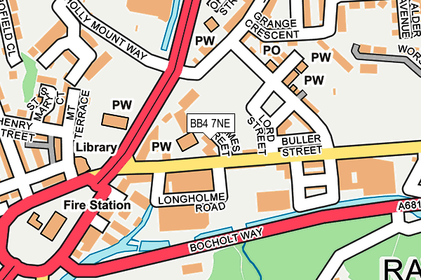 BB4 7NE map - OS OpenMap – Local (Ordnance Survey)