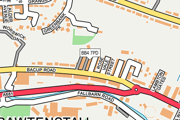BB4 7PD map - OS OpenMap – Local (Ordnance Survey)