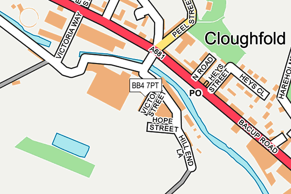 BB4 7PT map - OS OpenMap – Local (Ordnance Survey)