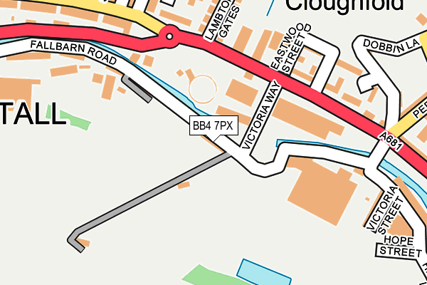 BB4 7PX map - OS OpenMap – Local (Ordnance Survey)
