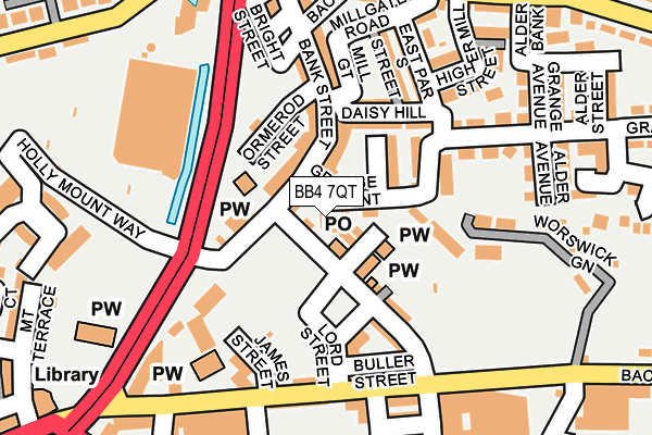 BB4 7QT map - OS OpenMap – Local (Ordnance Survey)