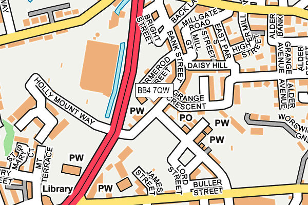 BB4 7QW map - OS OpenMap – Local (Ordnance Survey)