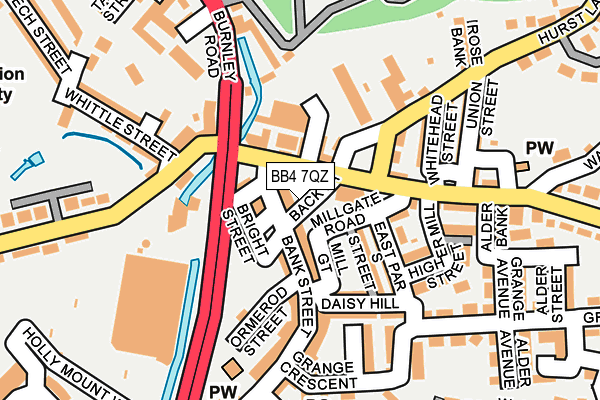 BB4 7QZ map - OS OpenMap – Local (Ordnance Survey)