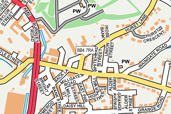 BB4 7RA map - OS OpenMap – Local (Ordnance Survey)