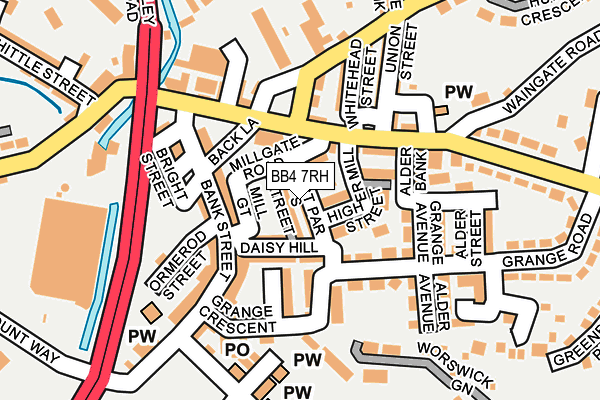 BB4 7RH map - OS OpenMap – Local (Ordnance Survey)