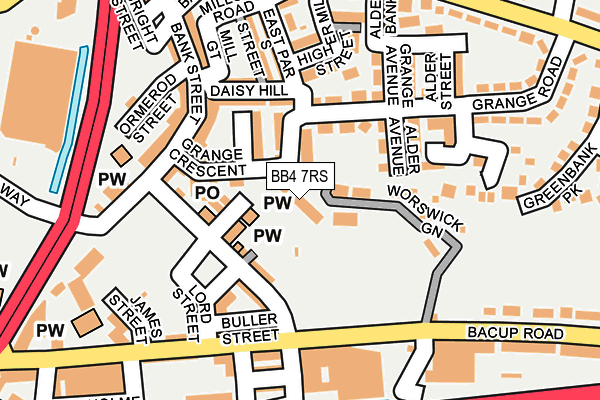 BB4 7RS map - OS OpenMap – Local (Ordnance Survey)