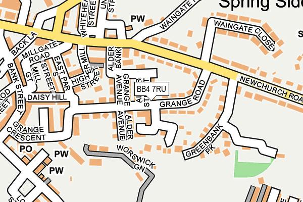 BB4 7RU map - OS OpenMap – Local (Ordnance Survey)