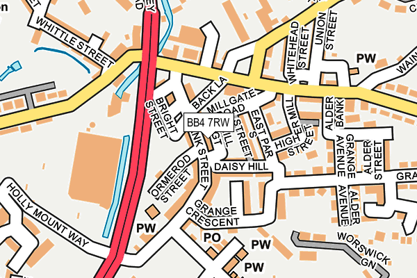 BB4 7RW map - OS OpenMap – Local (Ordnance Survey)