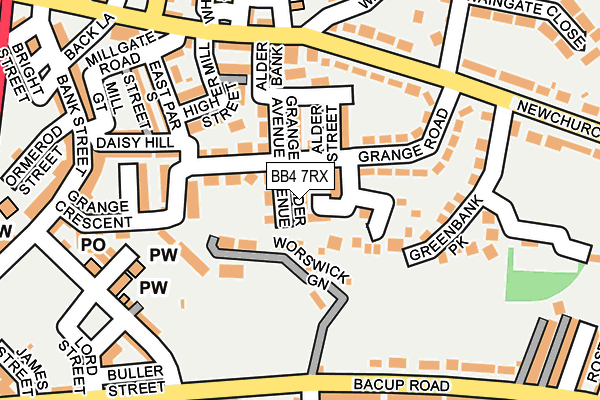 BB4 7RX map - OS OpenMap – Local (Ordnance Survey)