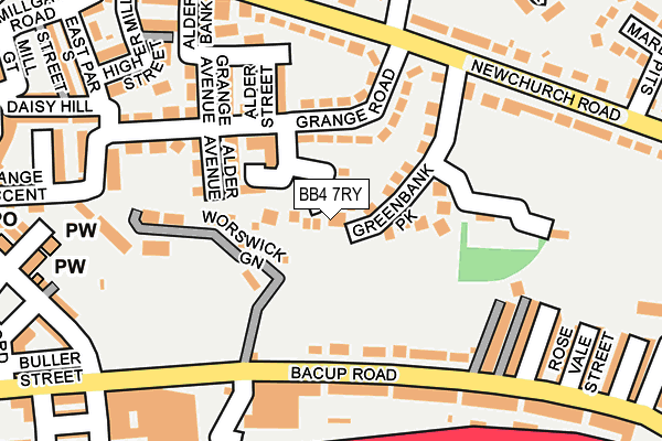BB4 7RY map - OS OpenMap – Local (Ordnance Survey)