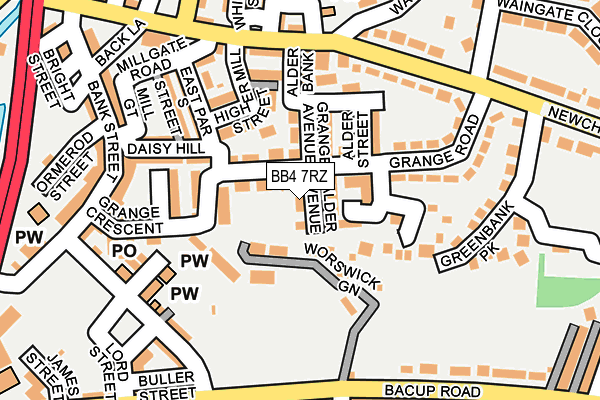 BB4 7RZ map - OS OpenMap – Local (Ordnance Survey)