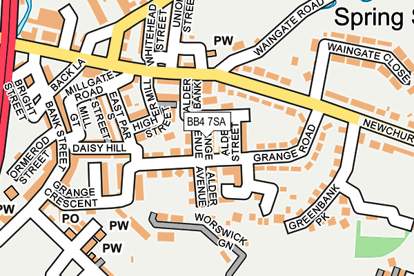 BB4 7SA map - OS OpenMap – Local (Ordnance Survey)