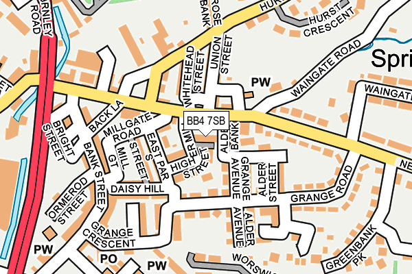 BB4 7SB map - OS OpenMap – Local (Ordnance Survey)