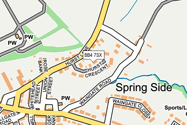 BB4 7SX map - OS OpenMap – Local (Ordnance Survey)