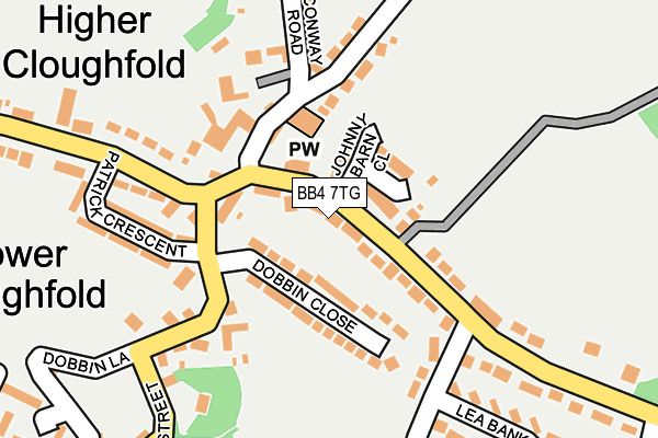 BB4 7TG map - OS OpenMap – Local (Ordnance Survey)