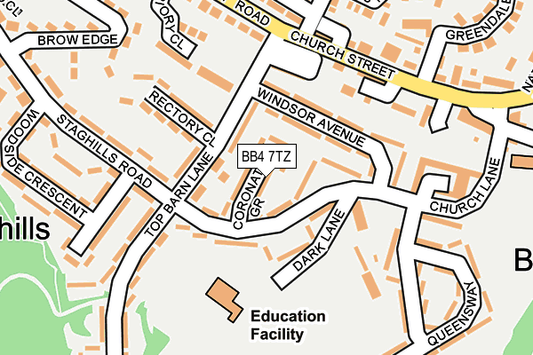 BB4 7TZ map - OS OpenMap – Local (Ordnance Survey)