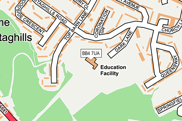 BB4 7UA map - OS OpenMap – Local (Ordnance Survey)