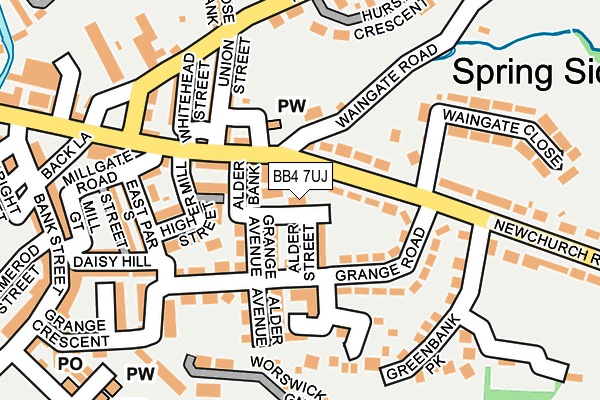 BB4 7UJ map - OS OpenMap – Local (Ordnance Survey)