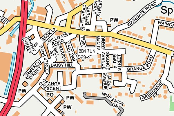 BB4 7UN map - OS OpenMap – Local (Ordnance Survey)