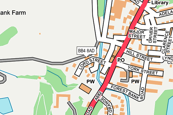 BB4 8AD map - OS OpenMap – Local (Ordnance Survey)
