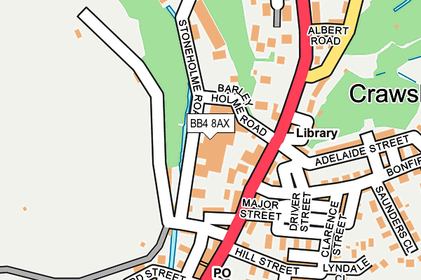 BB4 8AX map - OS OpenMap – Local (Ordnance Survey)