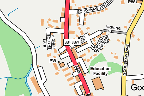 BB4 8BW map - OS OpenMap – Local (Ordnance Survey)