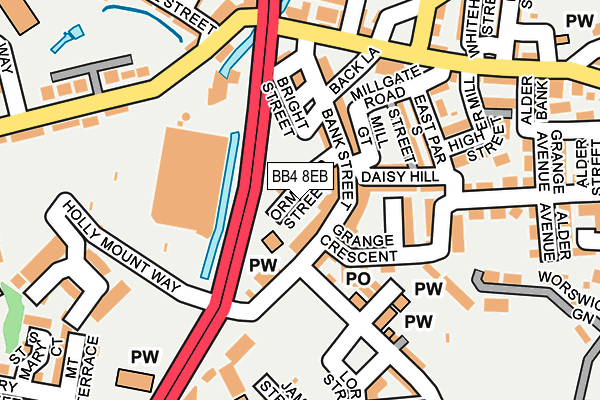 BB4 8EB map - OS OpenMap – Local (Ordnance Survey)