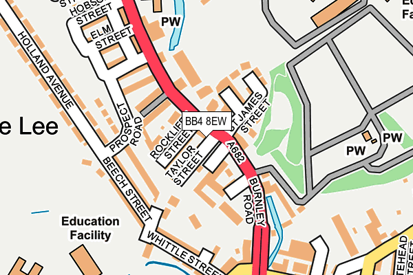 BB4 8EW map - OS OpenMap – Local (Ordnance Survey)