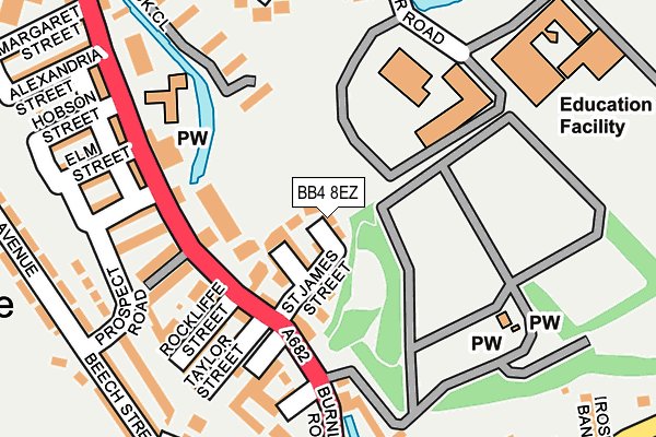 BB4 8EZ map - OS OpenMap – Local (Ordnance Survey)