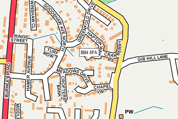 BB4 8FA map - OS OpenMap – Local (Ordnance Survey)