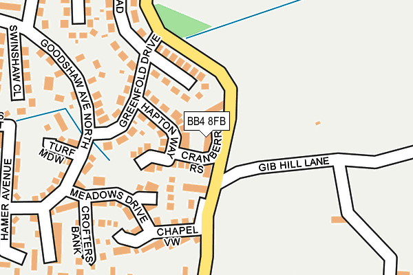 BB4 8FB map - OS OpenMap – Local (Ordnance Survey)