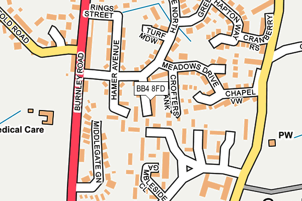 BB4 8FD map - OS OpenMap – Local (Ordnance Survey)