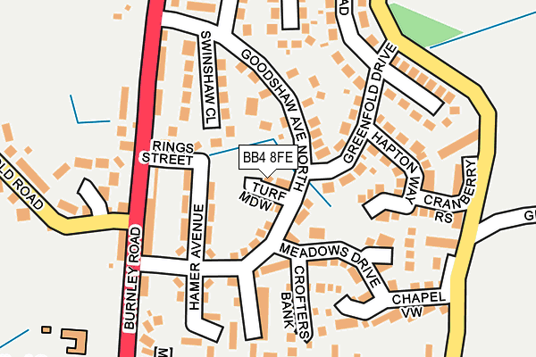 BB4 8FE map - OS OpenMap – Local (Ordnance Survey)